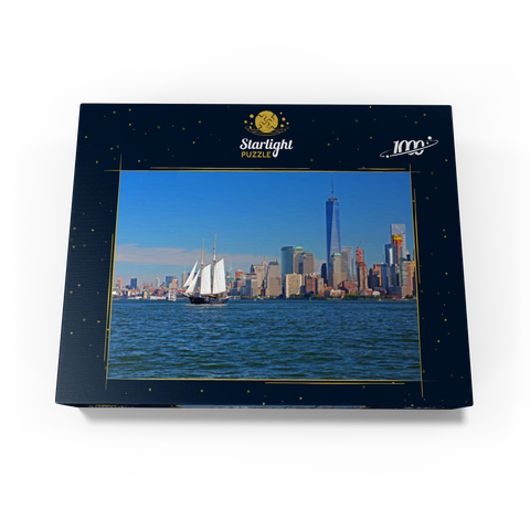 Hudson River to the World Financial Center and One World Trade Center, Manhattan, New York City, New York, USA 1000 Jigsaw Puzzle box view1