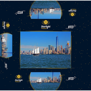 Hudson River to the World Financial Center and One World Trade Center, Manhattan, New York City, New York, USA 1000 Jigsaw Puzzle box 3D Modell