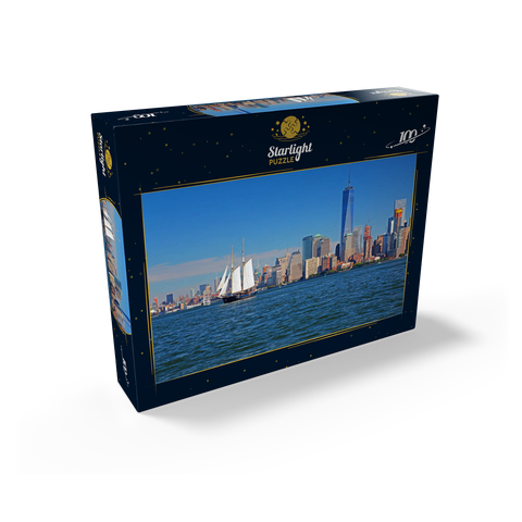Hudson River to the World Financial Center and One World Trade Center, Manhattan, New York City, New York, USA 100 Jigsaw Puzzle box view1