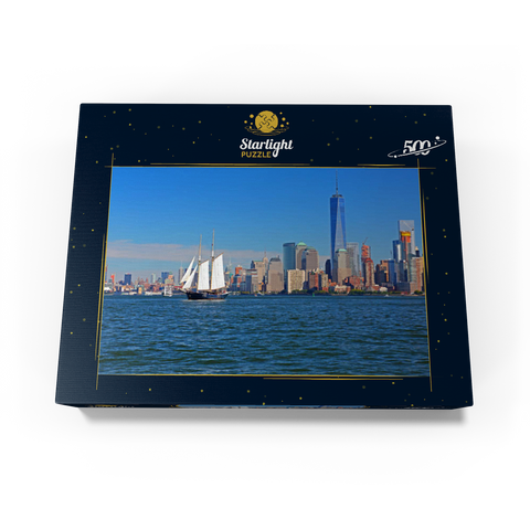 Hudson River to the World Financial Center and One World Trade Center, Manhattan, New York City, New York, USA 500 Jigsaw Puzzle box view1