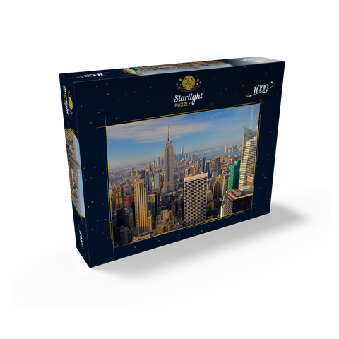 View from Rockefeller Center to Empire State Building and One World Trade Center, Manhattan, New York City, New York, USA 1000 Jigsaw Puzzle box view1