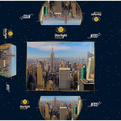 View from Rockefeller Center to Empire State Building and One World Trade Center, Manhattan, New York City, New York, USA 1000 Jigsaw Puzzle box 3D Modell