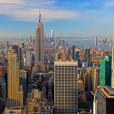 View from Rockefeller Center to Empire State Building and One World Trade Center, Manhattan, New York City, New York, USA 100 Jigsaw Puzzle 3D Modell