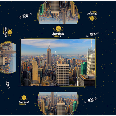 View from Rockefeller Center to Empire State Building and One World Trade Center, Manhattan, New York City, New York, USA 100 Jigsaw Puzzle box 3D Modell