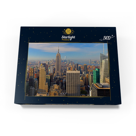 View from Rockefeller Center to Empire State Building and One World Trade Center, Manhattan, New York City, New York, USA 500 Jigsaw Puzzle box view1