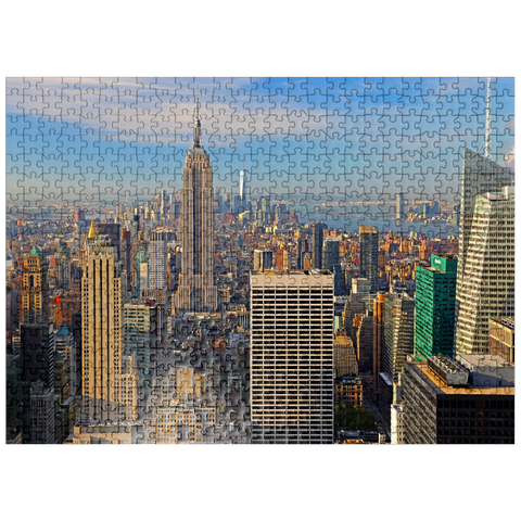 puzzleplate View from Rockefeller Center to Empire State Building and One World Trade Center, Manhattan, New York City, New York, USA 500 Jigsaw Puzzle