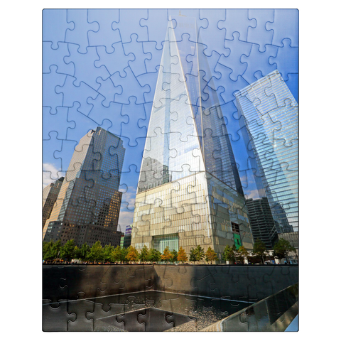 puzzleplate Ground Zero, memorial on the site of One World Trade Center, Manhattan, New York City, New York, USA 100 Jigsaw Puzzle