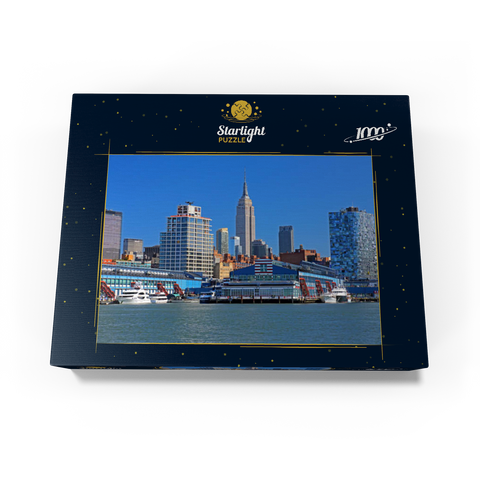 Hudson River with Empire State Building in Midtown Manhattan, New York City, New York, USA 1000 Jigsaw Puzzle box view1