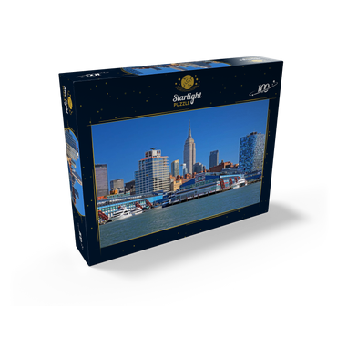 Hudson River with Empire State Building in Midtown Manhattan, New York City, New York, USA 100 Jigsaw Puzzle box view1
