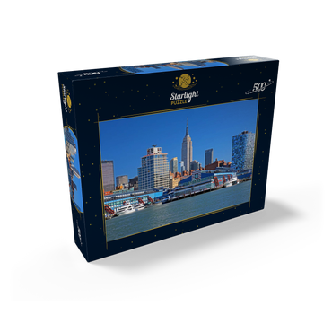 Hudson River with Empire State Building in Midtown Manhattan, New York City, New York, USA 500 Jigsaw Puzzle box view1