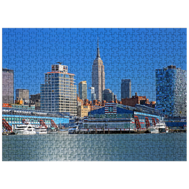 puzzleplate Hudson River with Empire State Building in Midtown Manhattan, New York City, New York, USA 500 Jigsaw Puzzle