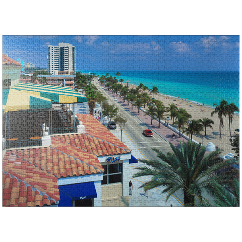 puzzleplate View over Atlantic Boulevard and beach, Fort Lauderdale, Florida, USA 1000 Jigsaw Puzzle