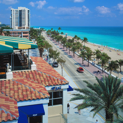 View over Atlantic Boulevard and beach, Fort Lauderdale, Florida, USA 1000 Jigsaw Puzzle 3D Modell
