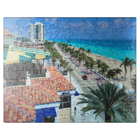 puzzleplate View over Atlantic Boulevard and beach, Fort Lauderdale, Florida, USA 100 Jigsaw Puzzle