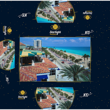 View over Atlantic Boulevard and beach, Fort Lauderdale, Florida, USA 100 Jigsaw Puzzle box 3D Modell