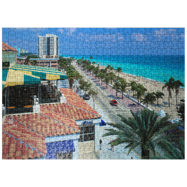 puzzleplate View over Atlantic Boulevard and beach, Fort Lauderdale, Florida, USA 500 Jigsaw Puzzle