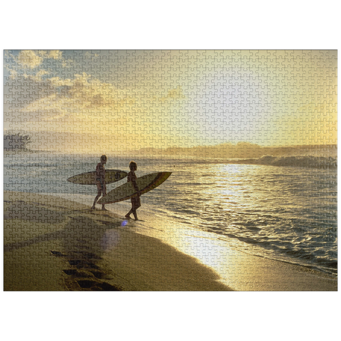 puzzleplate Surfer at the Sunset Beach, Oahu, Hawaii, USA 1000 Jigsaw Puzzle