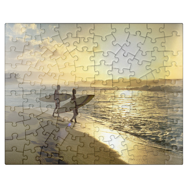 puzzleplate Surfer at the Sunset Beach, Oahu, Hawaii, USA 100 Jigsaw Puzzle