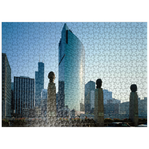puzzleplate Sun Times Building and Sears Tower, Chicago, Illinois, USA 500 Jigsaw Puzzle