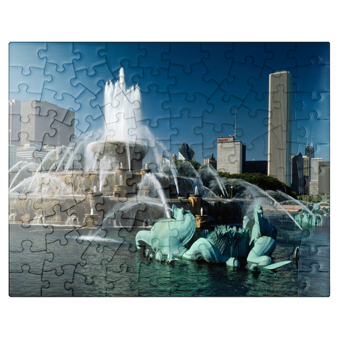 puzzleplate Buckingham Fountain in Grant Park, Chicago, Illinois, USA 100 Jigsaw Puzzle
