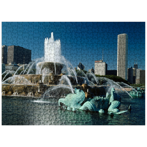 puzzleplate Buckingham Fountain in Grant Park, Chicago, Illinois, USA 500 Jigsaw Puzzle