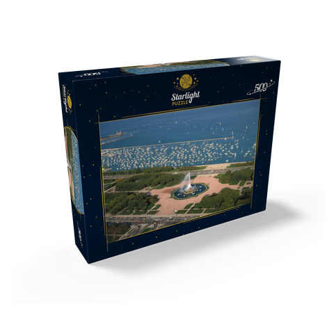 Grant Park with Buckingham Fountain and Lake Michigan, Chicago, Illinois, USA 500 Jigsaw Puzzle box view1