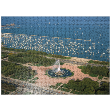 puzzleplate Grant Park with Buckingham Fountain and Lake Michigan, Chicago, Illinois, USA 500 Jigsaw Puzzle