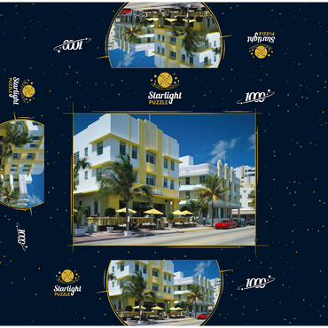 Art Deco Hotels on Ocean Drive in Miami Beach, Florida, USA 1000 Jigsaw Puzzle box 3D Modell