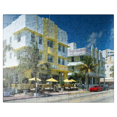 puzzleplate Art Deco Hotels on Ocean Drive in Miami Beach, Florida, USA 100 Jigsaw Puzzle
