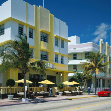 Art Deco Hotels on Ocean Drive in Miami Beach, Florida, USA 500 Jigsaw Puzzle 3D Modell