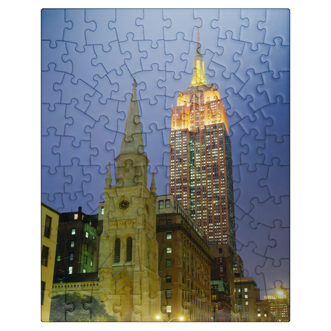 puzzleplate View from Fifth Avenue to Empire State Building, Manhattan, New York City, New York, USA 100 Jigsaw Puzzle