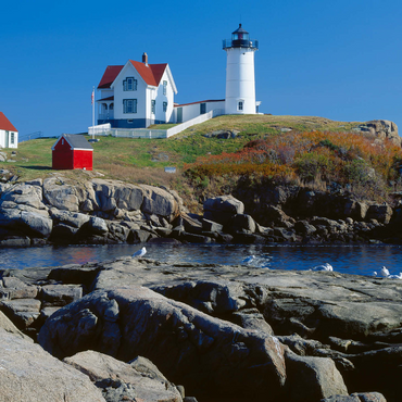 Nubble Lighthouse at Cape Neddick, York Beach, Maine, USA 1000 Jigsaw Puzzle 3D Modell