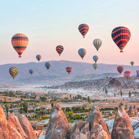Hot air balloon over rocky landscape in Cappadocia Turkey 1000 Jigsaw Puzzle 3D Modell