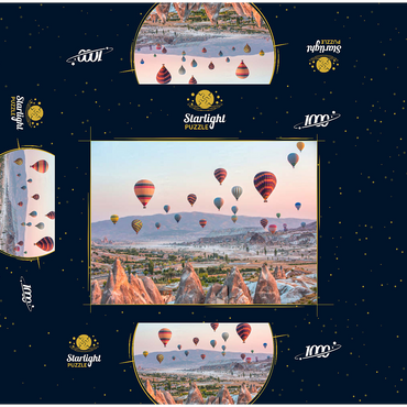 Hot air balloon over rocky landscape in Cappadocia Turkey 1000 Jigsaw Puzzle box 3D Modell