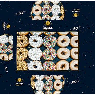 Fresh donuts with a variety of toppings from the local bakery. 100 Jigsaw Puzzle box 3D Modell