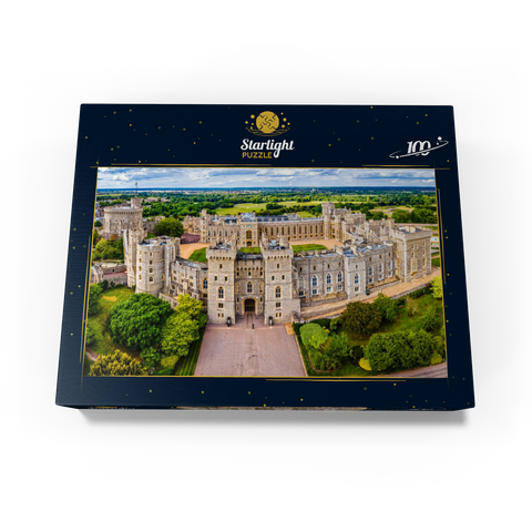 Aerial view of Windsor Castle, royal residence in Windsor in the English county of Berkshire 100 Jigsaw Puzzle box view1