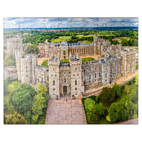 puzzleplate Aerial view of Windsor Castle, royal residence in Windsor in the English county of Berkshire 100 Jigsaw Puzzle