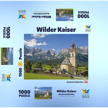 Wilder Kaiser - Mountain village in Tirol - Austria 1000 Jigsaw Puzzle box 3D Modell
