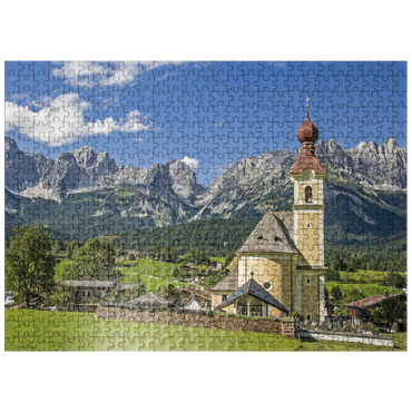 puzzleplate Wilder Kaiser - Mountain village in Tirol - Austria 500 Jigsaw Puzzle