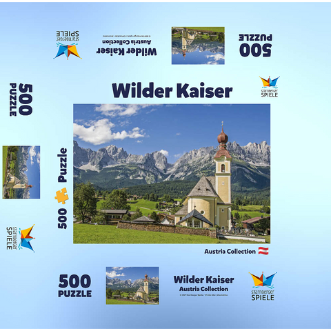 Wilder Kaiser - Mountain village in Tirol - Austria 500 Jigsaw Puzzle box 3D Modell