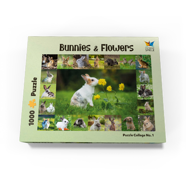 Bunnies & Flowers - Collage 1000 Jigsaw Puzzle box view1