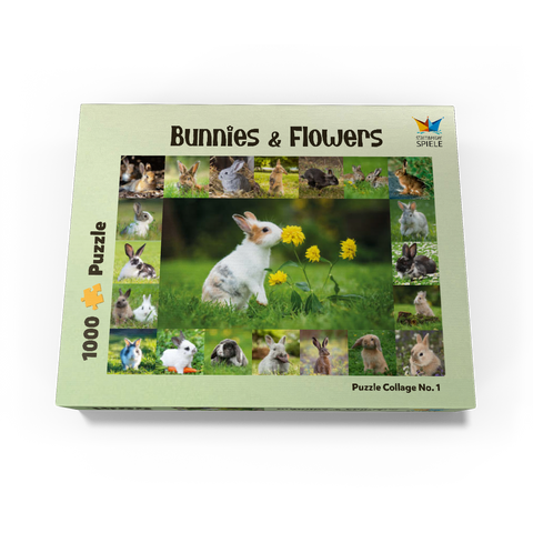Bunnies & Flowers - Collage 1000 Jigsaw Puzzle box view1