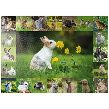 puzzleplate Bunnies & Flowers - Collage 1000 Jigsaw Puzzle