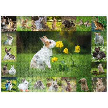 puzzleplate Bunnies & Flowers - Collage 500 Jigsaw Puzzle