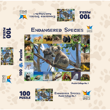 Endangered Species - Koalas - Collage 100 Jigsaw Puzzle box 3D Modell