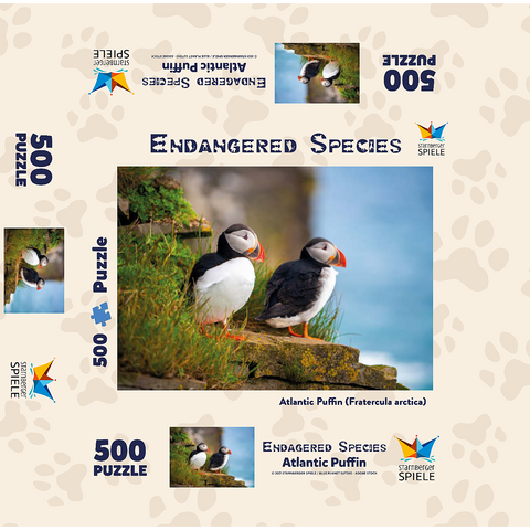 Endangered Species - Atlantic Puffin 500 Jigsaw Puzzle box 3D Modell