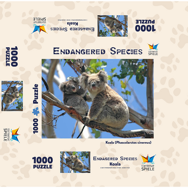 Endangered Species - Koalas 1000 Jigsaw Puzzle box 3D Modell