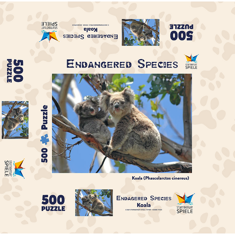 Endangered Species - Koalas 500 Jigsaw Puzzle box 3D Modell