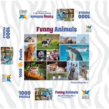 Funny Animals - Collage 1000 Jigsaw Puzzle box 3D Modell
