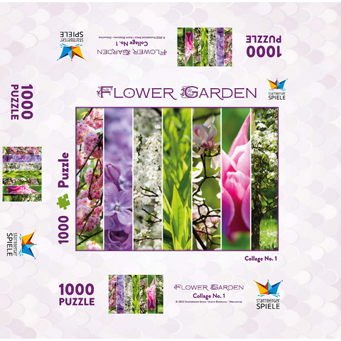 Flower Garden - Spring Collage 1000 Jigsaw Puzzle box 3D Modell